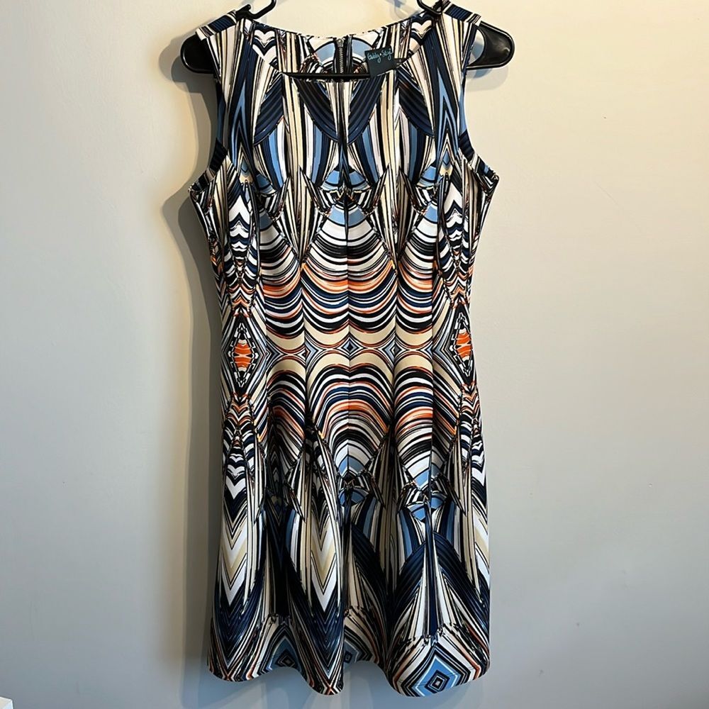 Gabby Skye Multicolor Formal Scuba Dress